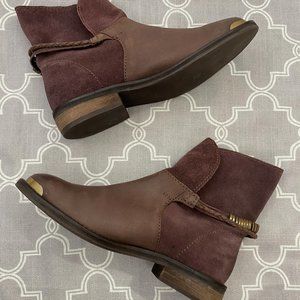 NWOT Promod Purple Leather and Suede Boots